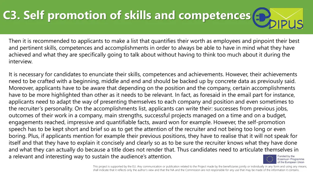 c3 self promotion of skills and competences 2