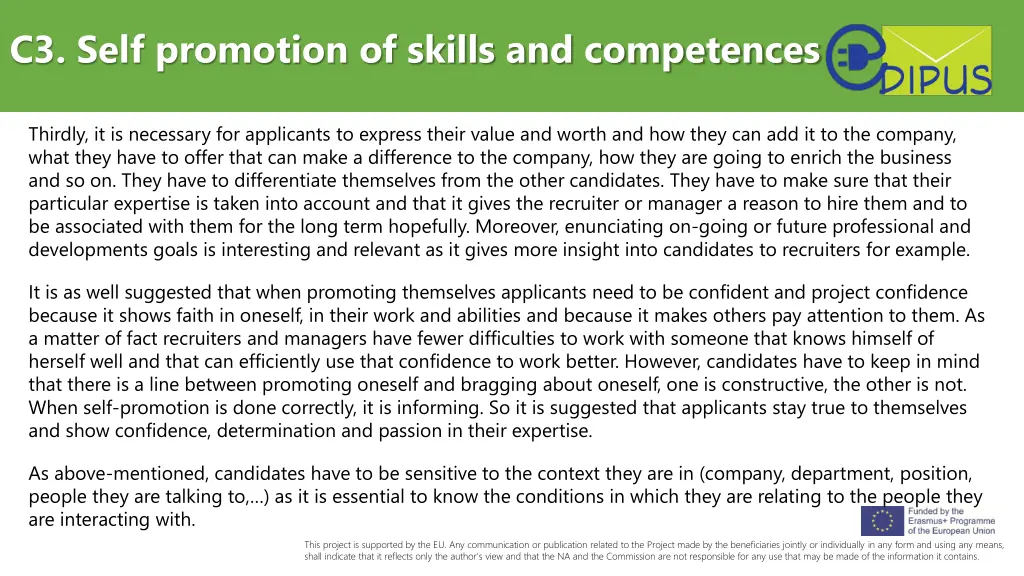 c3 self promotion of skills and competences 3