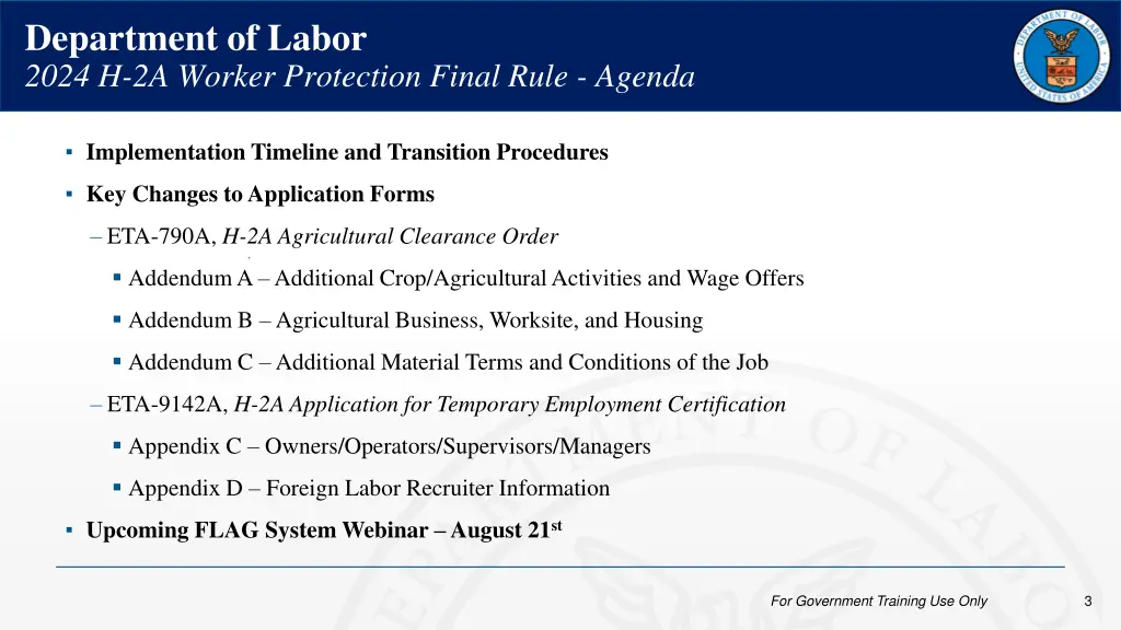 department of labor 2024 h 2a worker protection