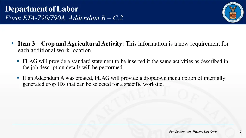 department of labor form eta 790 790a addendum 6