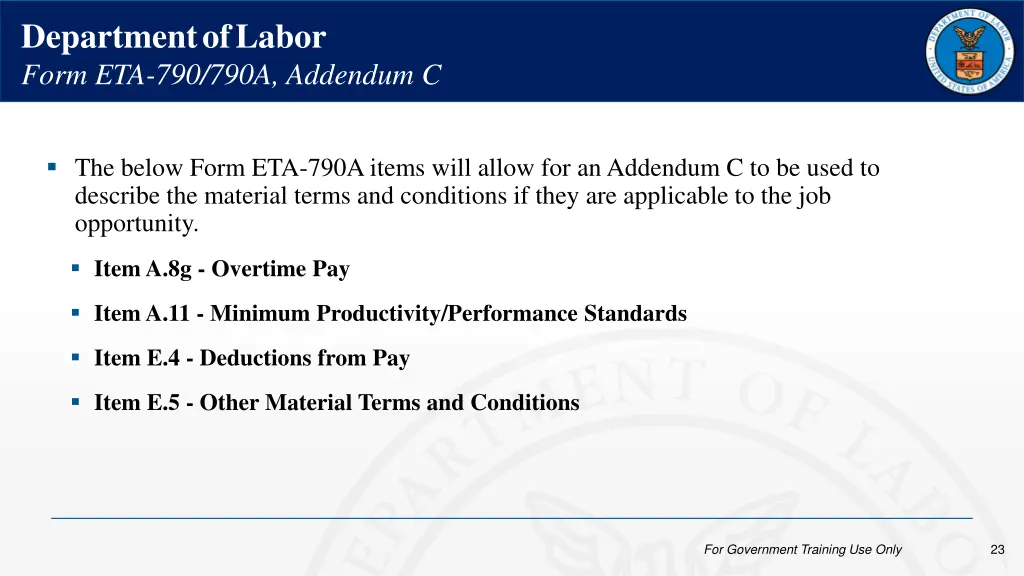 department of labor form eta 790 790a addendum c 2