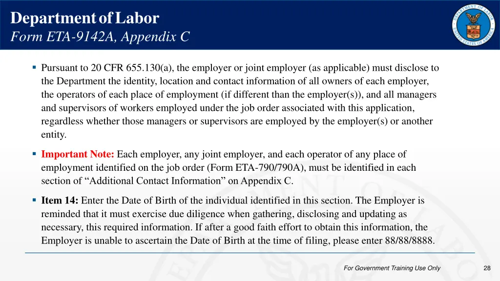 department of labor form eta 9142a appendix c 1