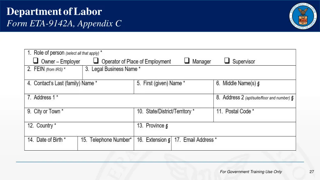 department of labor form eta 9142a appendix c