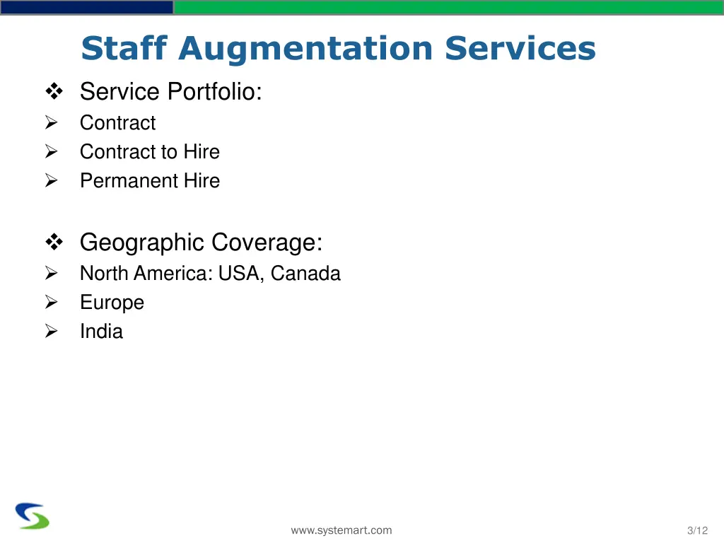 staff augmentation services service portfolio