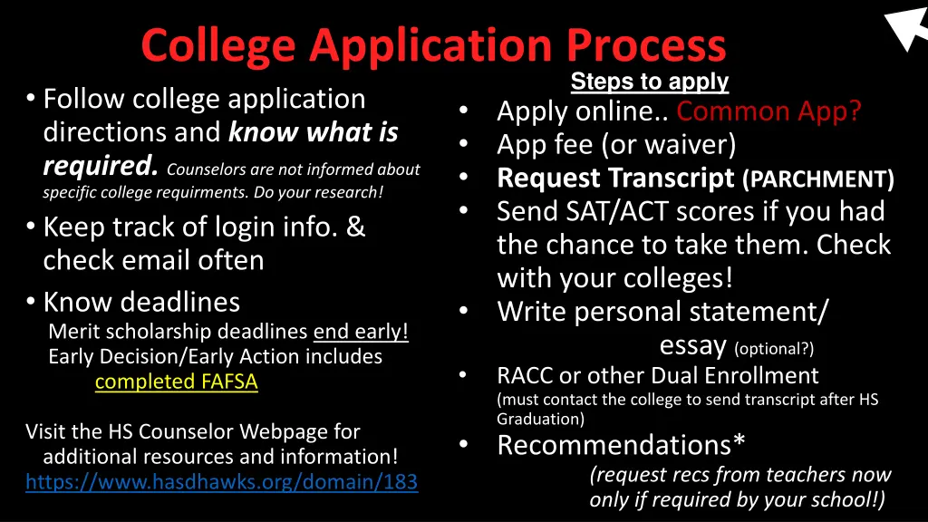 college application process