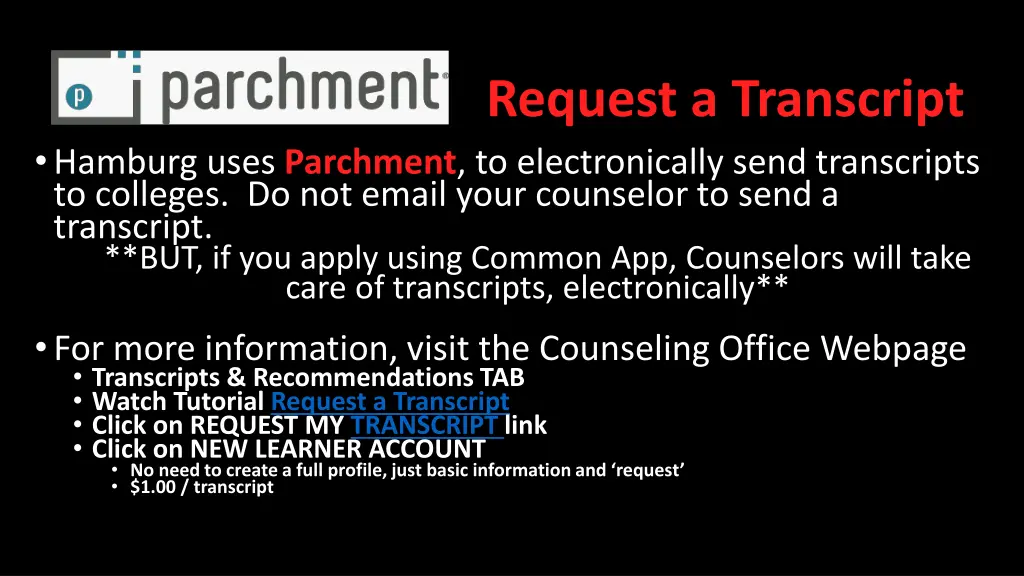 request a transcript