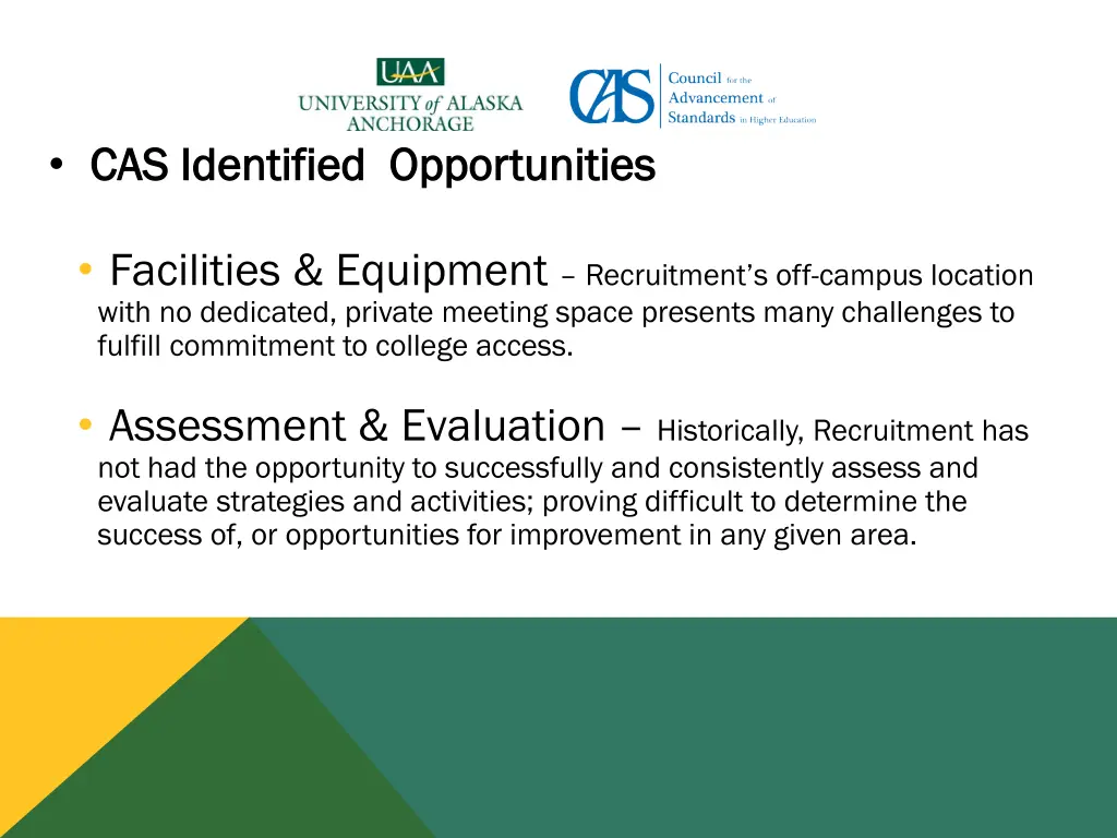 cas identified cas identified opportunities