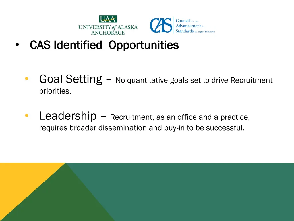 cas identified opportunities cas identified