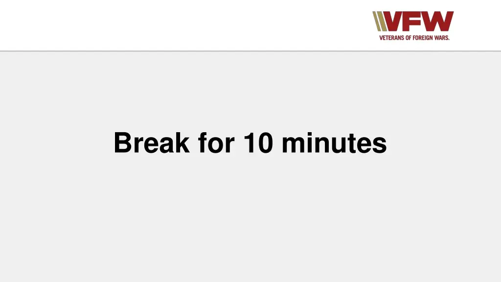 break for 10 minutes