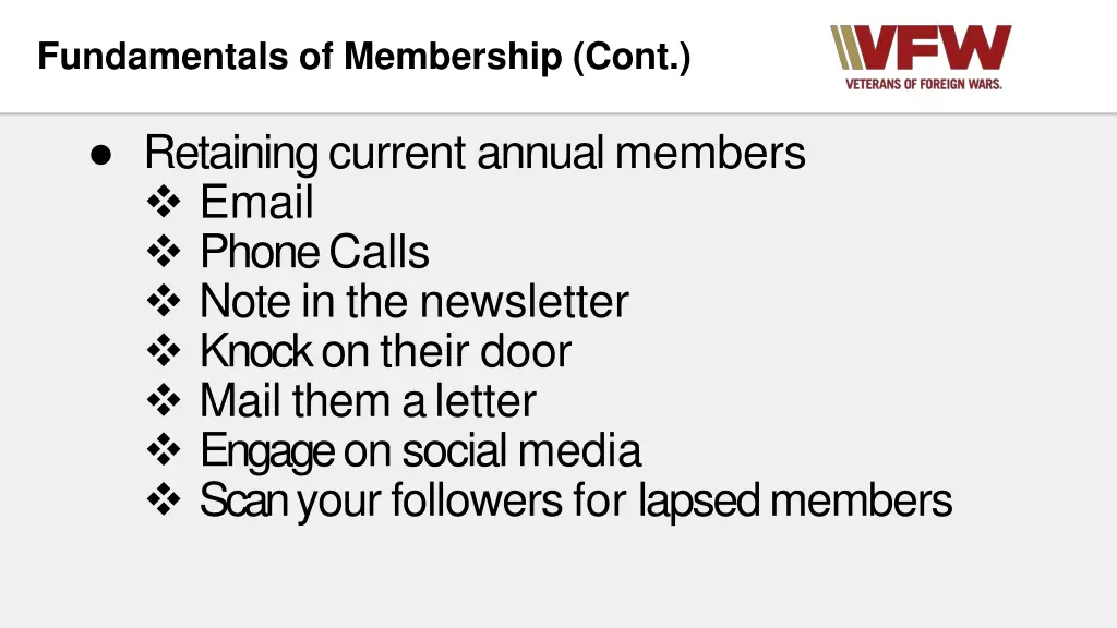 fundamentals of membership cont