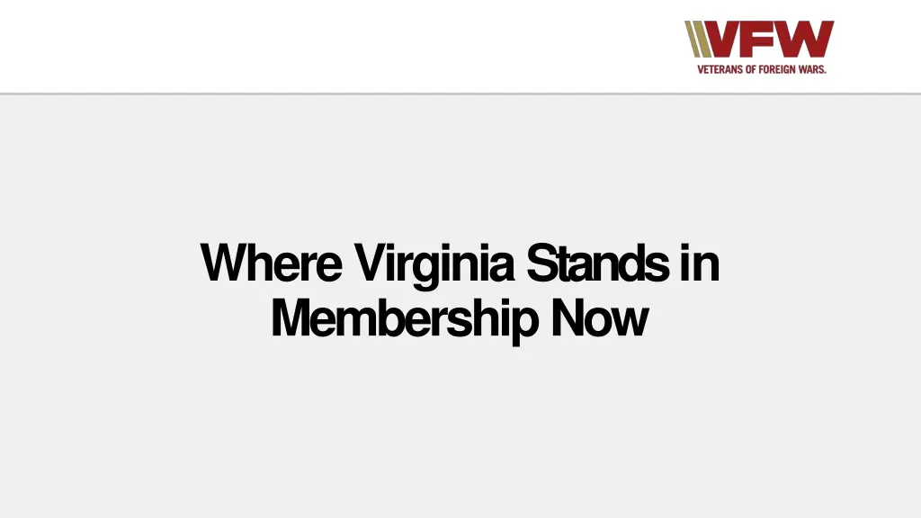 where virginia stands in membership now