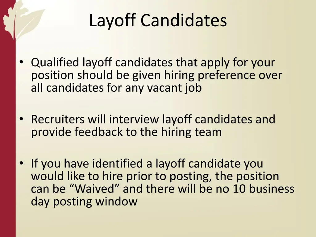 layoff candidates