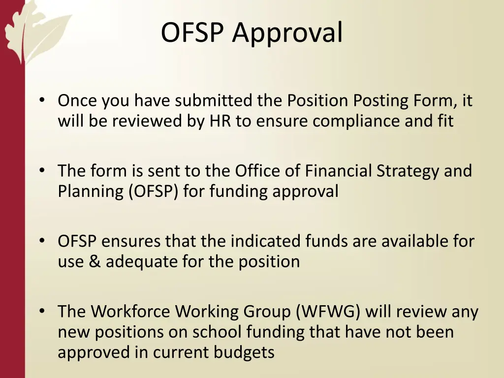 ofsp approval