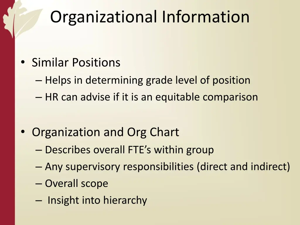 organizational information