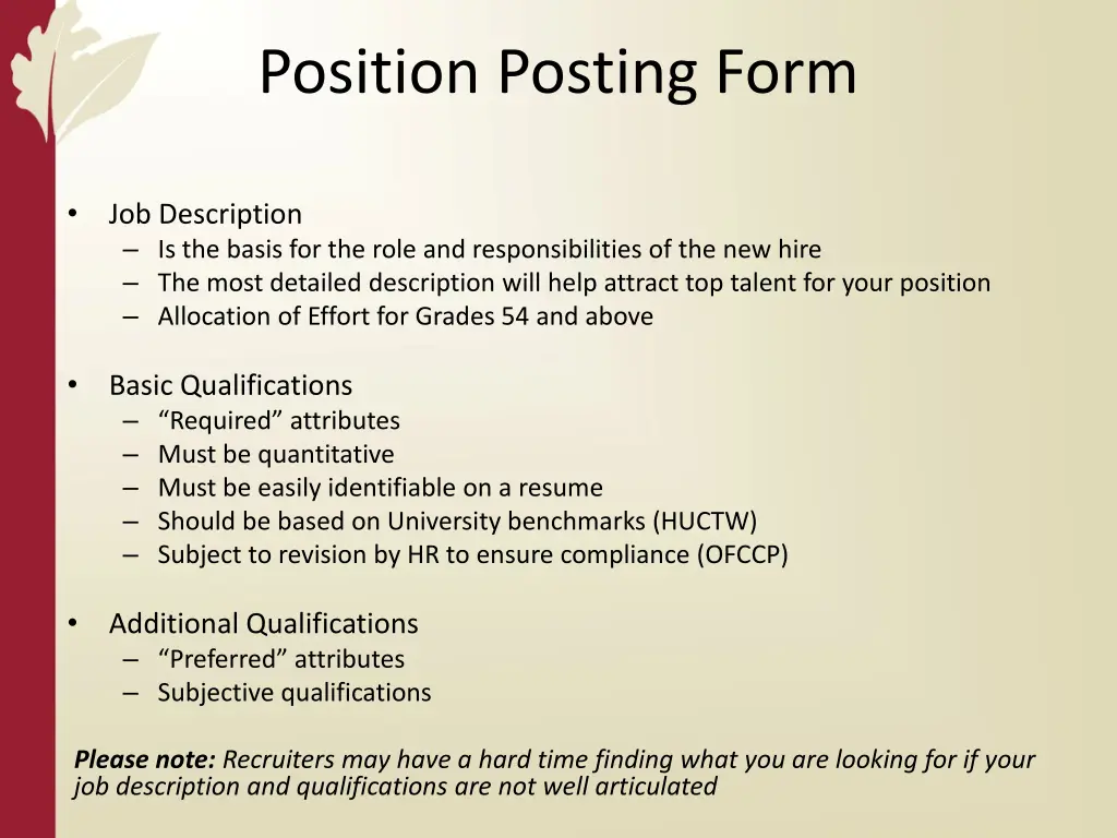 position posting form 3