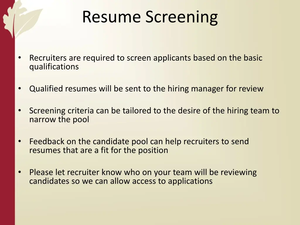 resume screening