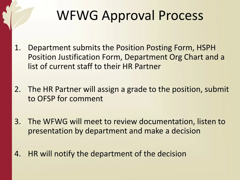 wfwg approval process