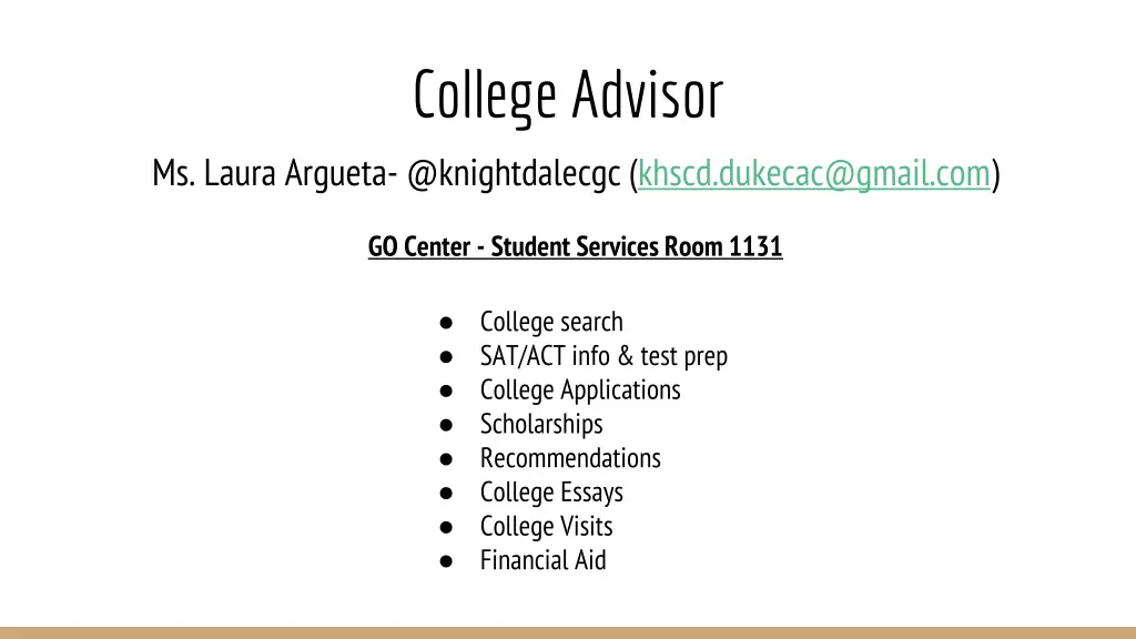 college advisor