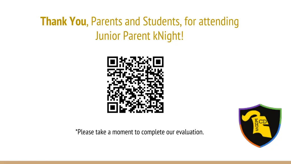 thank you parents and students for attending