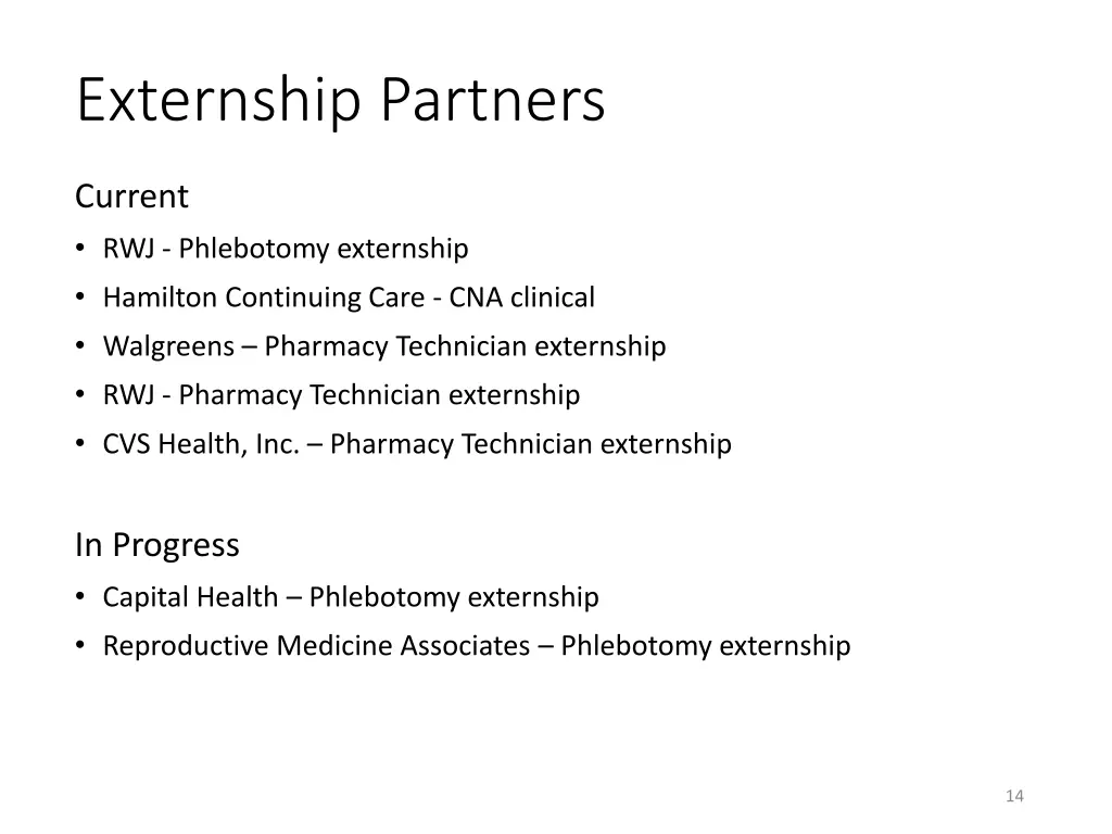 externship partners