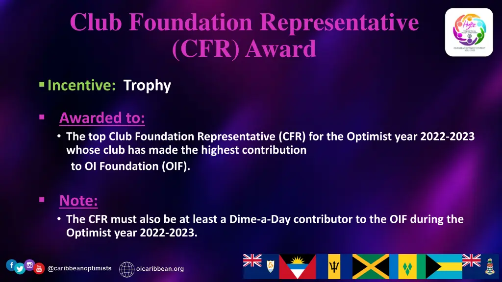 club foundation representative cfr award