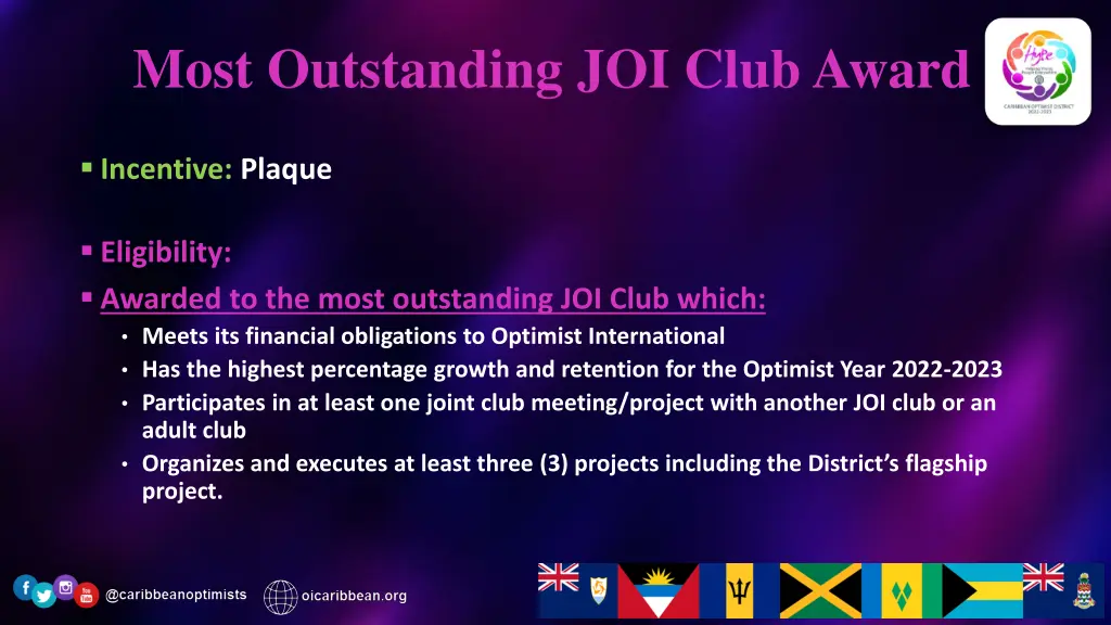 most outstanding joi club award