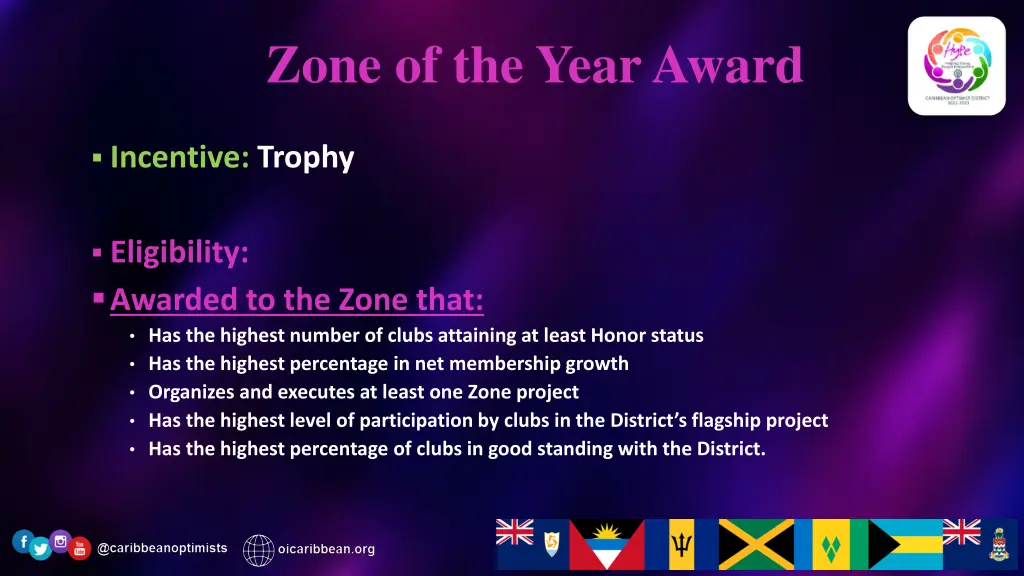 zone of the year award