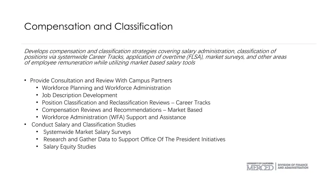 compensation and classification