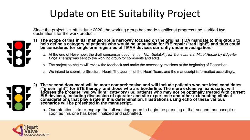 update on ete suitability project