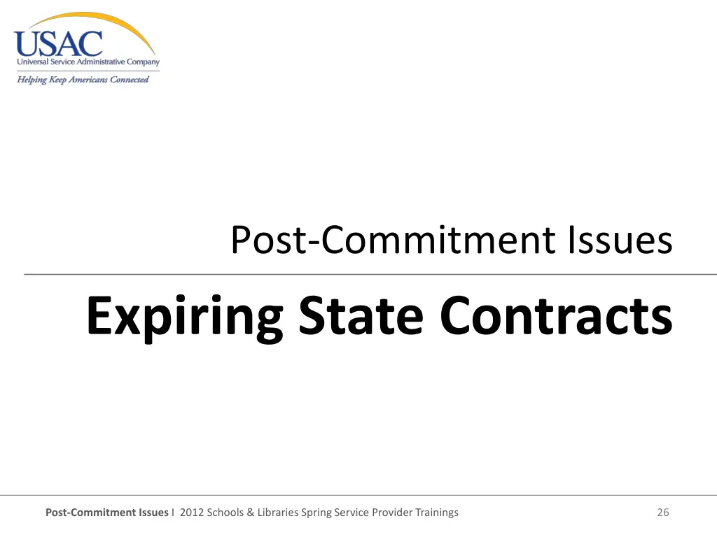 post commitment issues expiring state contracts