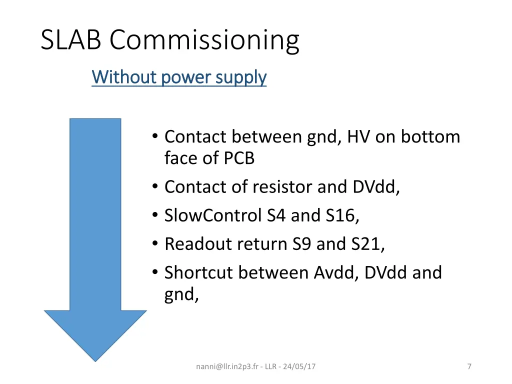 slab commissioning without without power power