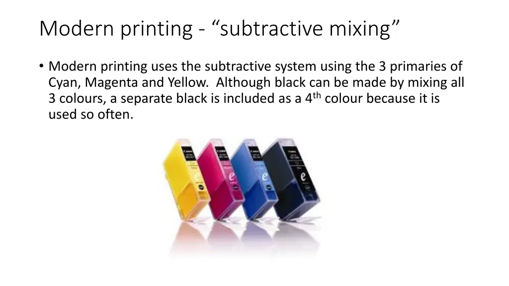 modern printing subtractive mixing