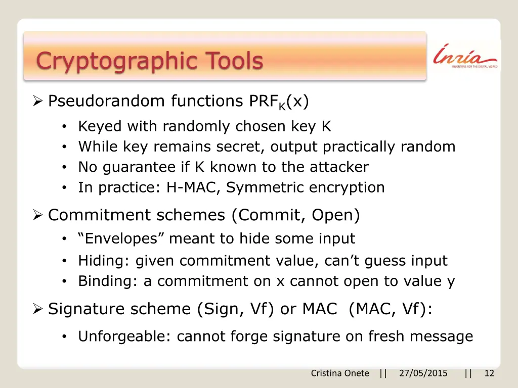 cryptographic tools