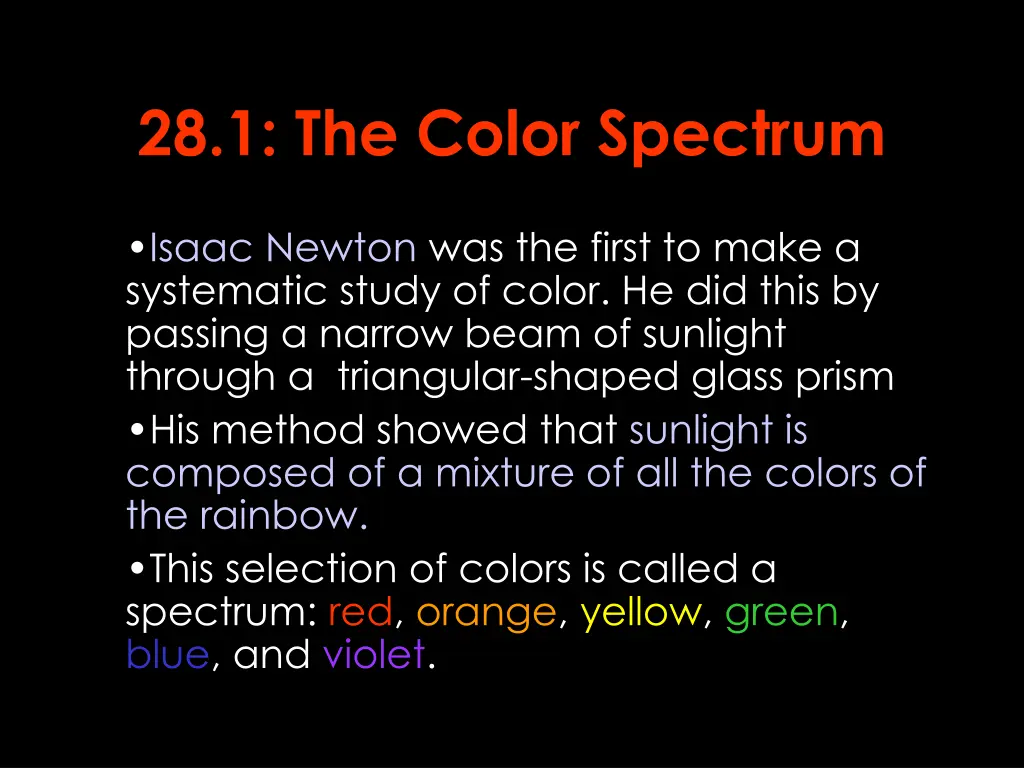 28 1 the color spectrum