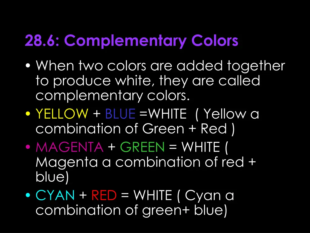 28 6 complementary colors