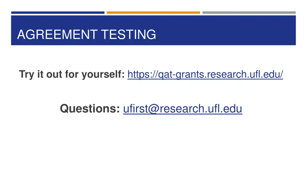 agreement testing