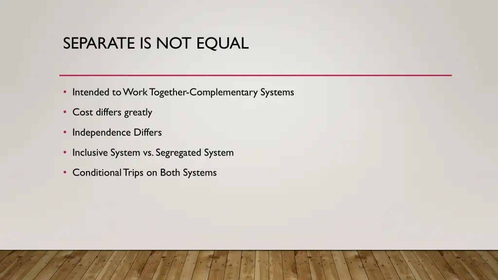 separate is not equal