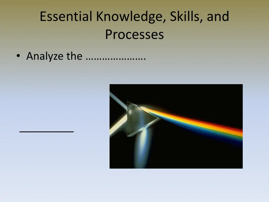 essential knowledge skills and processes