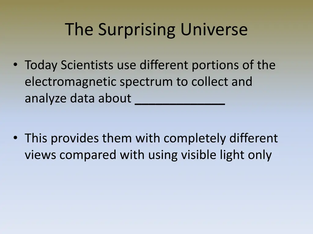 the surprising universe