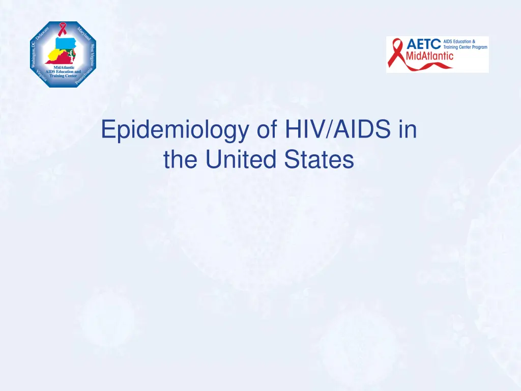 epidemiology of hiv aids in the united states