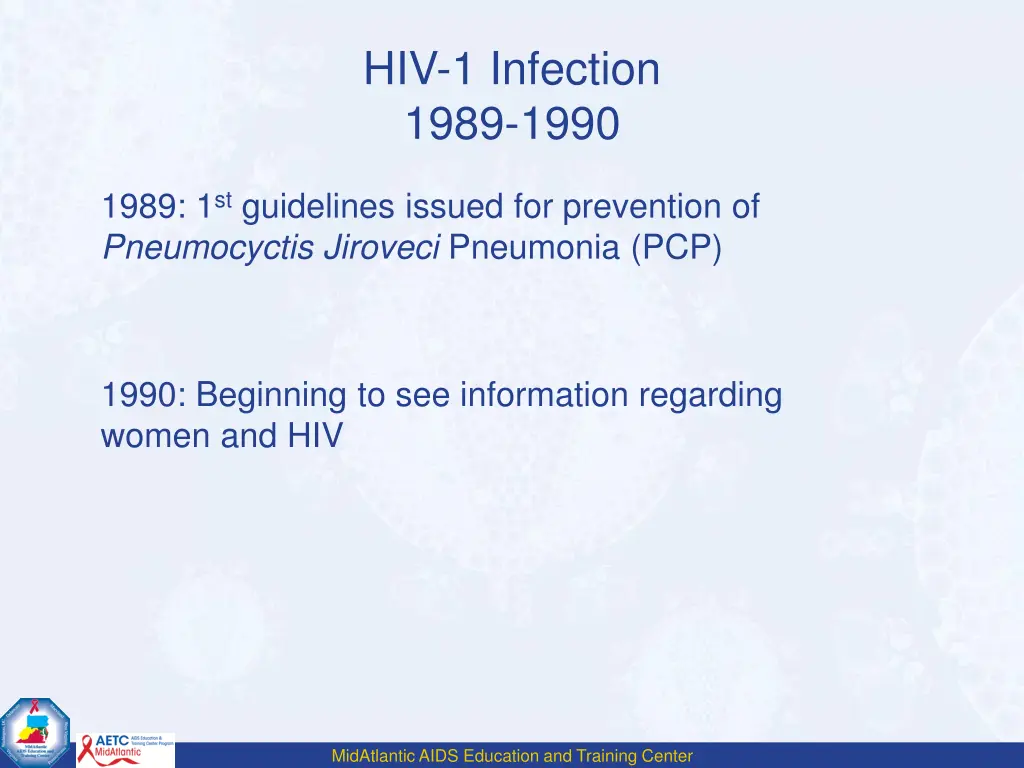 hiv 1 infection 1989 1990