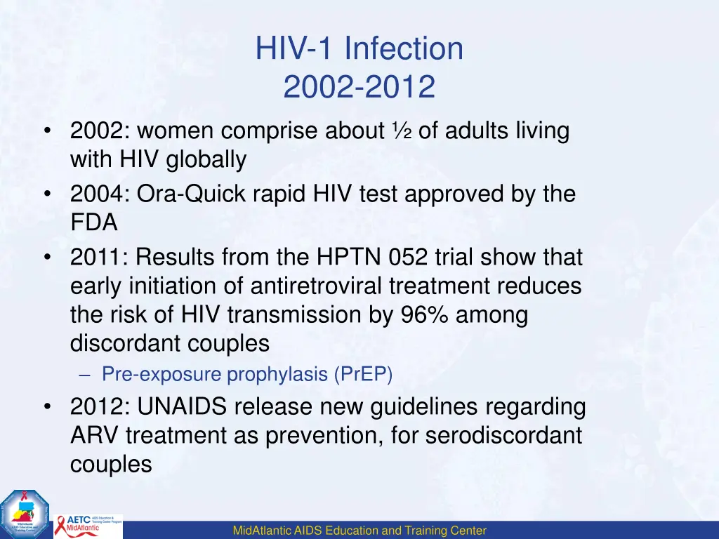 hiv 1 infection 2002 2012