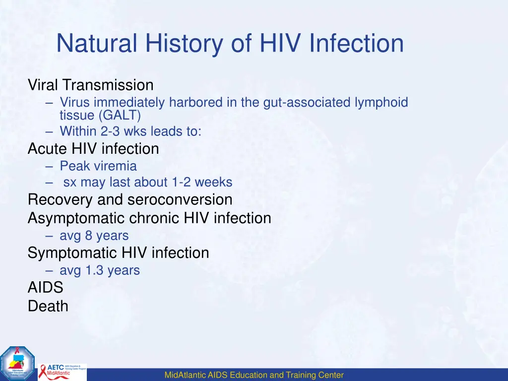 natural history of hiv infection