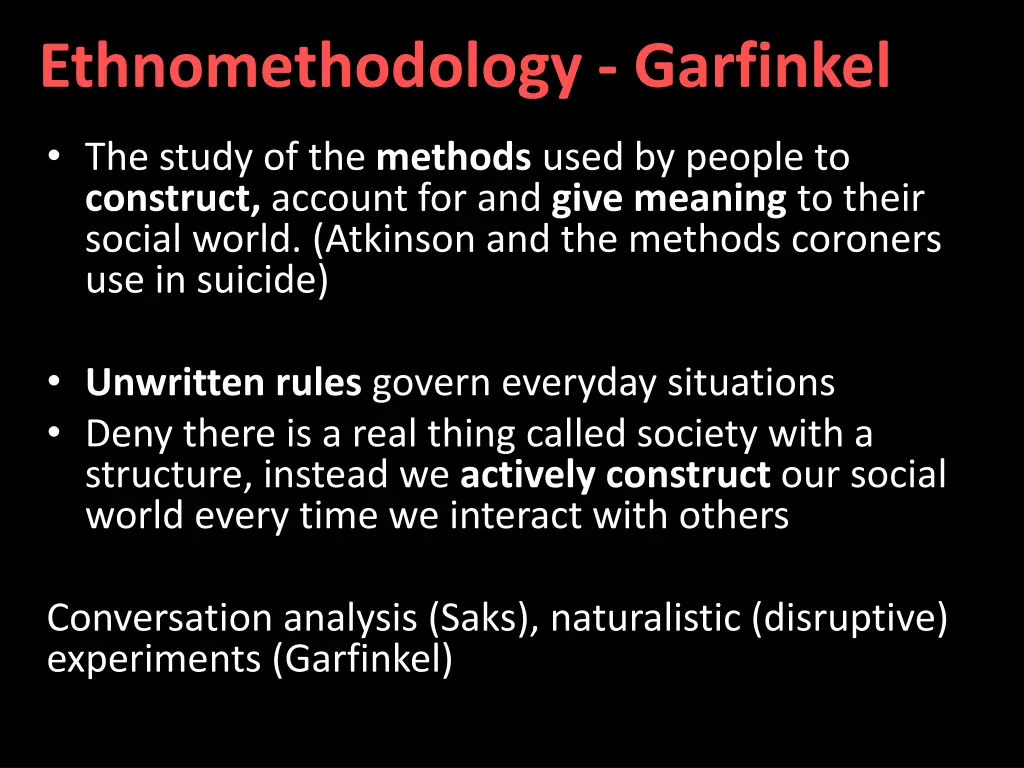 ethnomethodology garfinkel