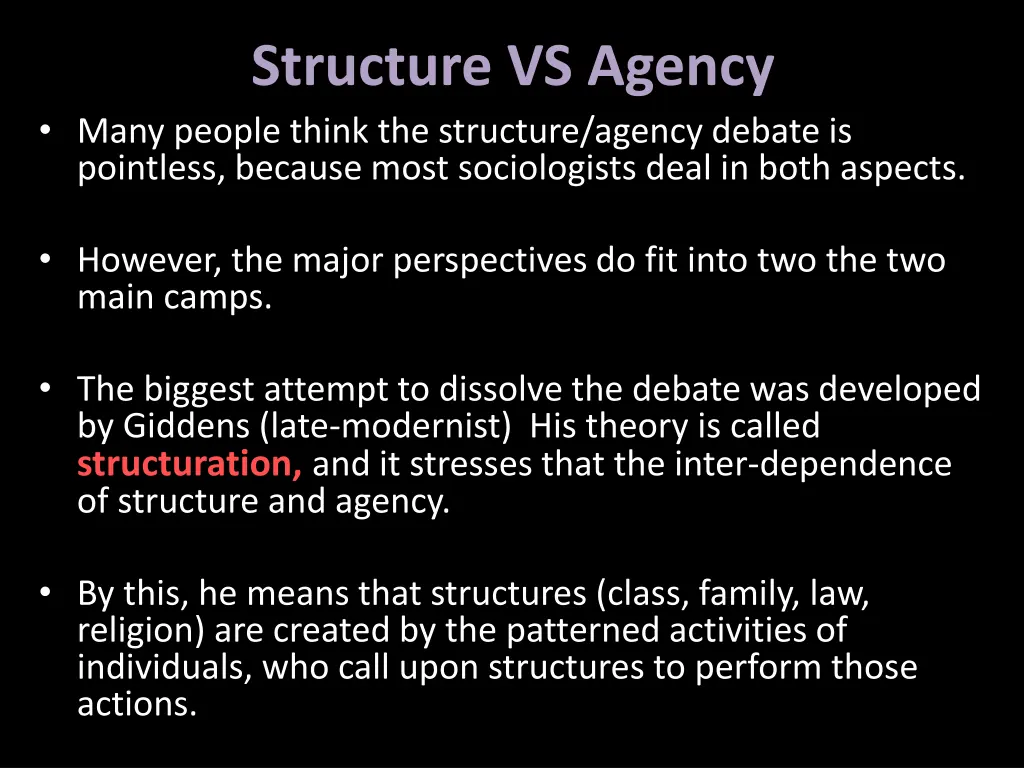 structure vs agency many people think