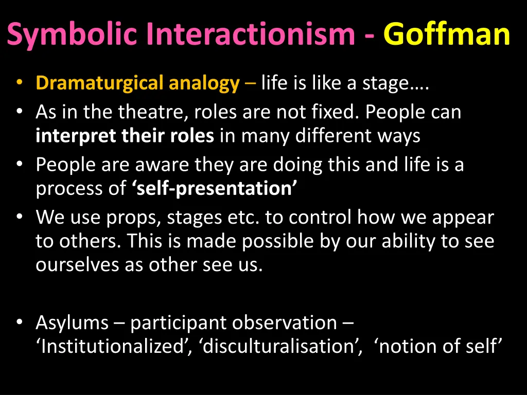 symbolic interactionism goffman