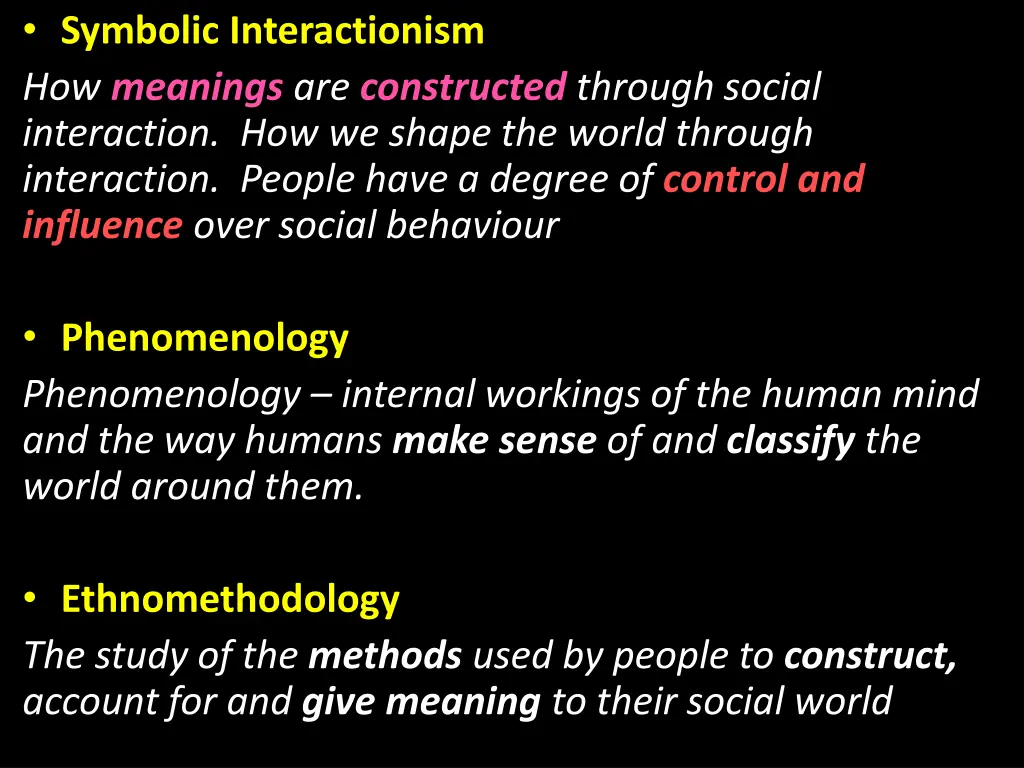 symbolic interactionism how meanings