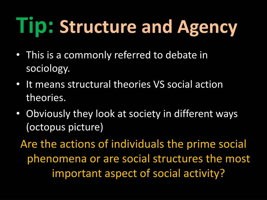 tip structure and agency