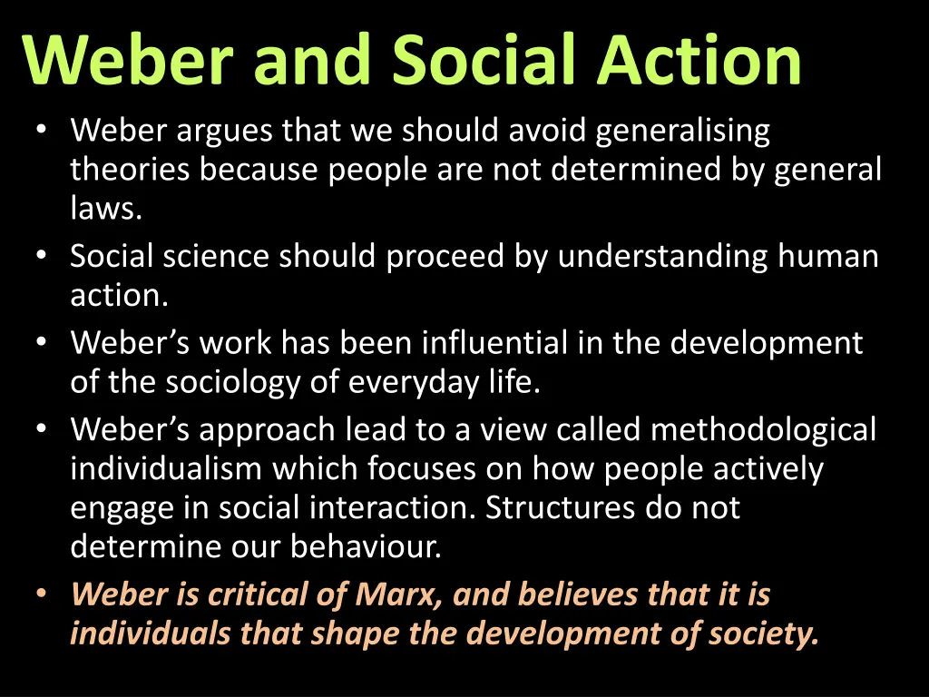 weber and social action weber argues that