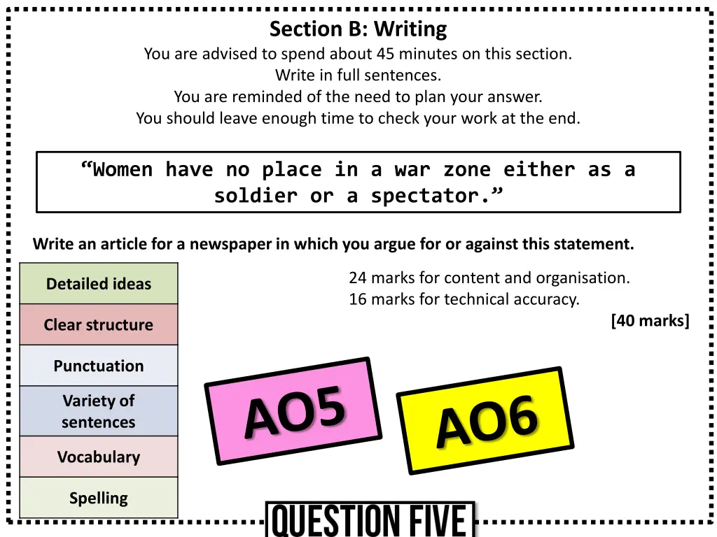 section b writing 2